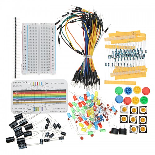 Resistor Buzzer Breadboard LED Dupont Cable Electronic Element Starter Kit