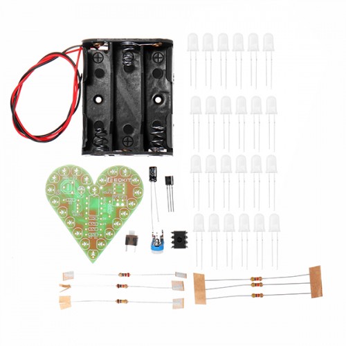 Heart Shaped Light Kit DIY Breathing Light Parts Red Green Blue White Color Optional